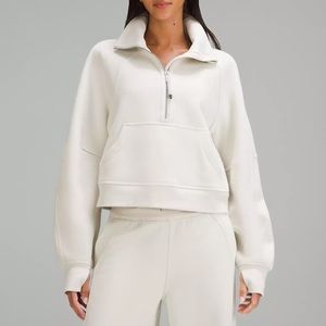 Lululemon Scuba Oversized Funnel Neck Half Zip - M/L - Bone